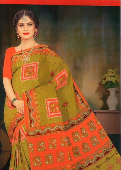 100%COTTON PRINTED SAREE